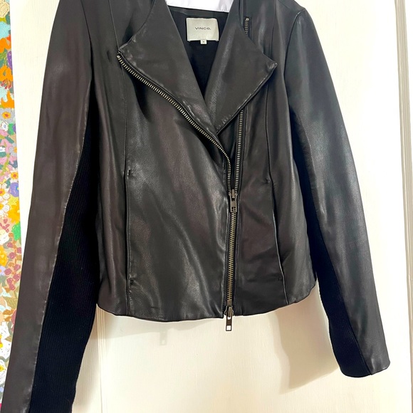 Vince Scuba Leather Jacket, Black, Medium - Picture 6 of 9